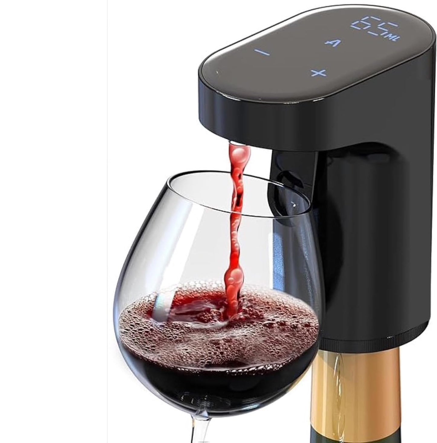 Electric Measuring Cup Wine Decanter Aerator Dispenser Pourer Pump Soju & Whiskey Adjustable Quantity Bar Accessories for Home Wine Pump for Perfect Pouring Aerating Wine Wisky (RED)