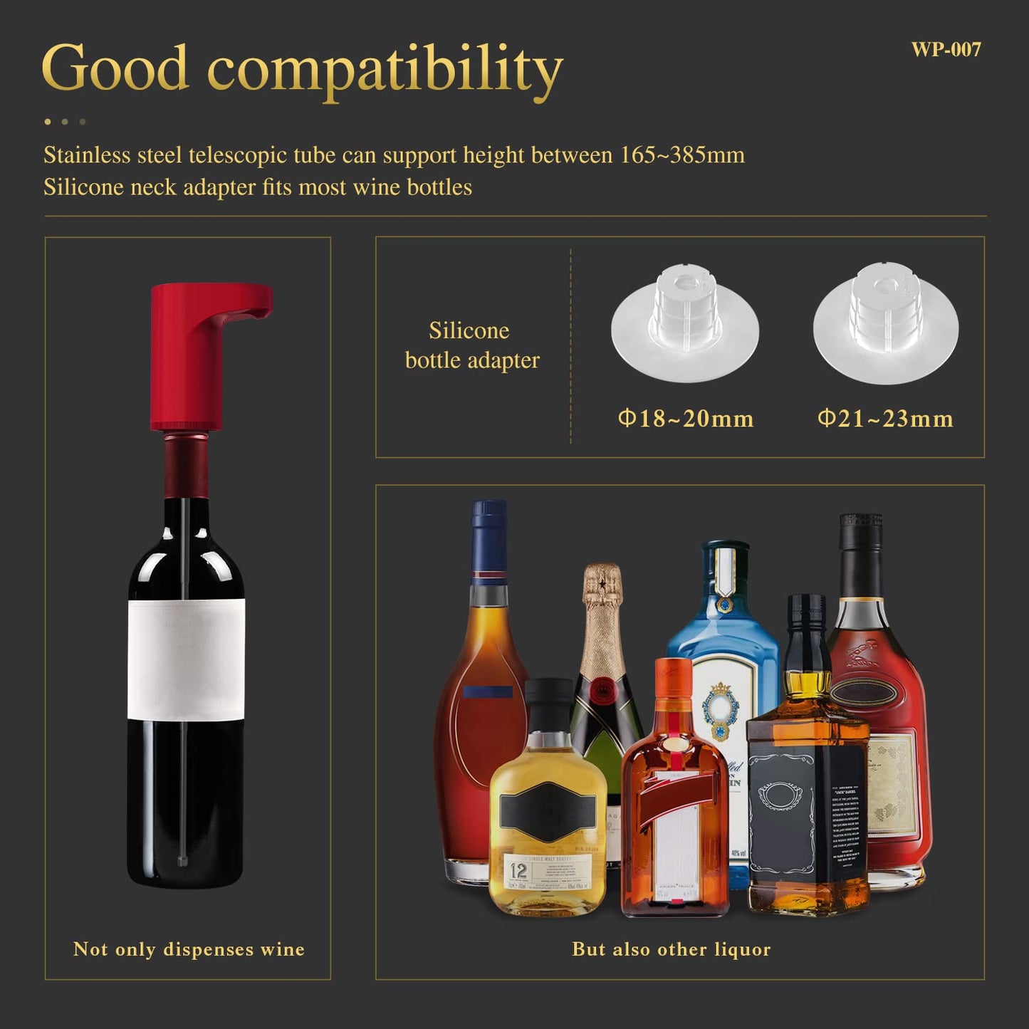 Electric Measuring Cup Wine Decanter Aerator Dispenser Pourer Pump Soju & Whiskey Adjustable Quantity Bar Accessories for Home Wine Pump for Perfect Pouring Aerating Wine Wisky (RED)